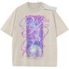 Summer Mens Purple Washed T  Shirt Sailor Moon  Chibiusa Dreamy Ribbon High  Quality Fabric for Casual Shopping
