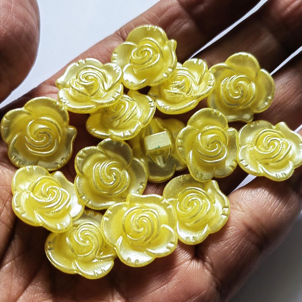 18mm ABS Pearl Flower Beads with Back Holes for Washable Multi-Color Garment and Home Decor