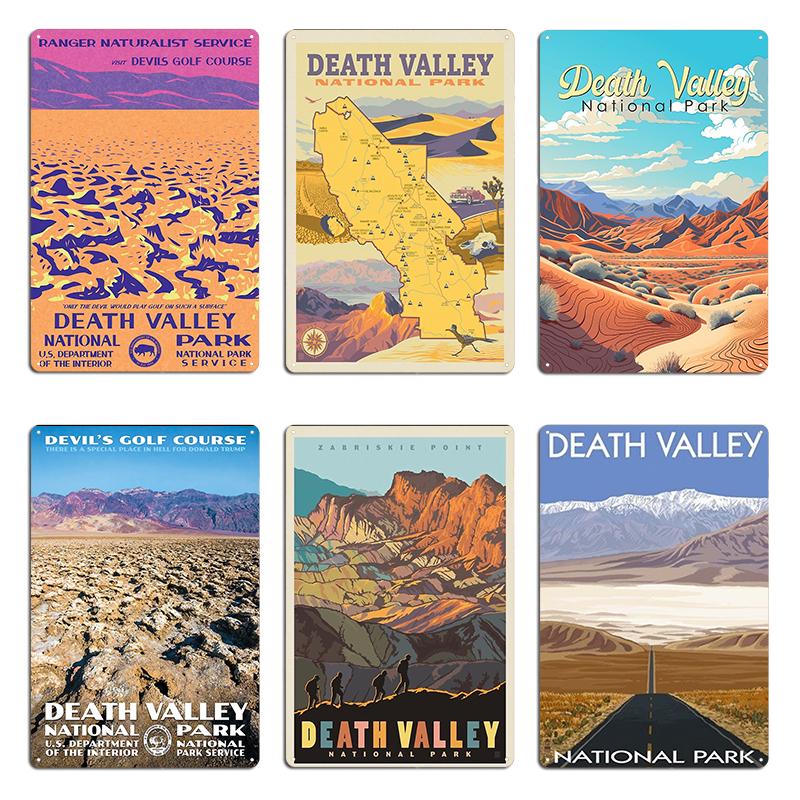 Death Valley National Park Devils Golf Course Vintage WPA Poster Metal Plaque Wall Decor Decoration Retro Tin Sign Poster