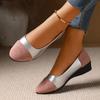 Fashion Soft Leather Round Toe Thick Low Heel Colorblock Single Shoes Women's 2025 Spring and Autumn New French Retro Flats
