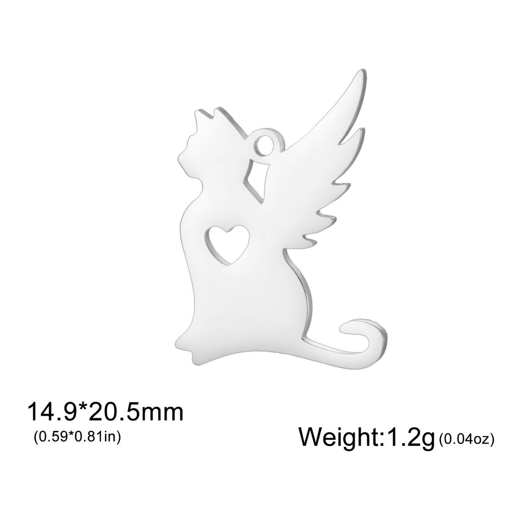 Teamer 3pcs/lot Pet Cat Pendant Gold Color Stainless Steel Kitten Animal Charms for Necklaces Earrings Jewelry Making Wholesale