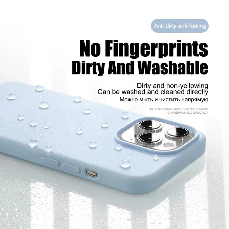 Liquid Silicone Case For iPhone 11 13 12 14 15 Pro Max Phone Cases For iPhone 14 15 Plus Shockproof Soft Back Cover Accessories