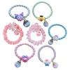 2Pcs Hair Tie High Elasticity Glossy Fabric Hair Rope with Transparent Cherry Blossom