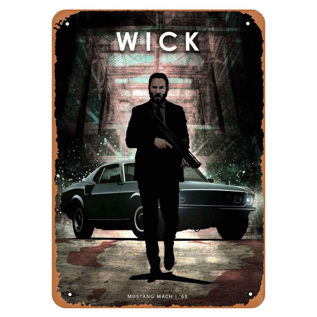 John Wick Movie Series Metal Tin Sign Retro Keanu Reeves Iron Painting Wall Art Vintage Action Film Poster Decorative Plaque f