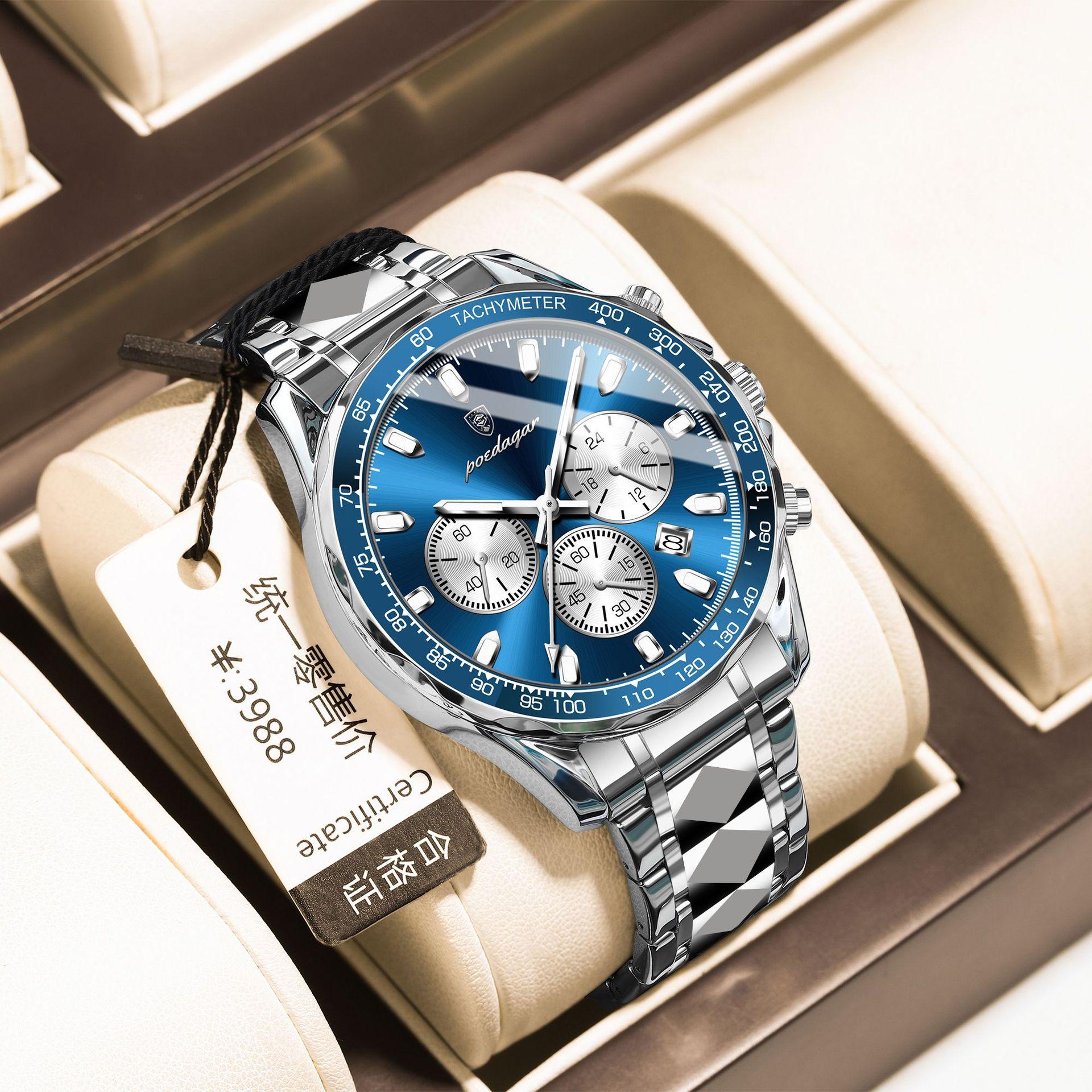 Waterproof Luminous Men S Watch Multi-Function Quartz Watch