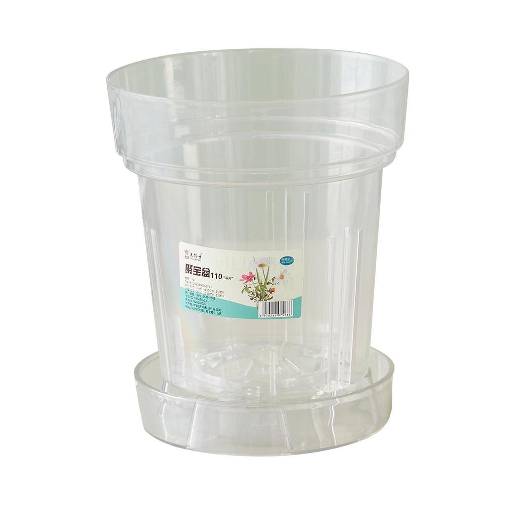 Wheeled Transparent Flower Pot Tray with Water Collection