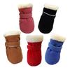Winter Candy Color Pet Shoes with Thickened Plush Lining