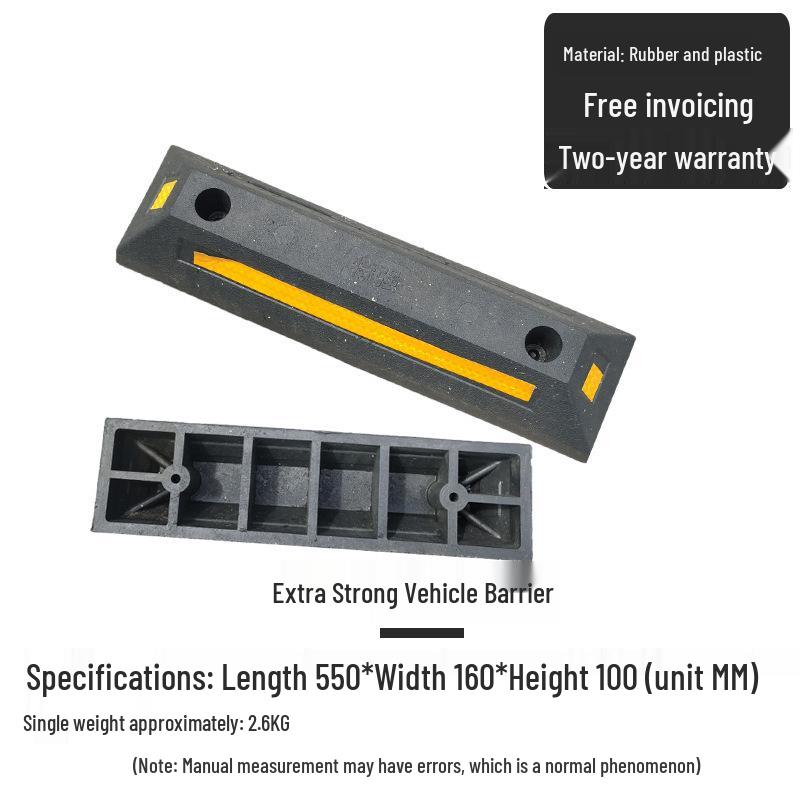 Rubber & Plastic Wheel Chock: Anti-Collision Parking Stopper for Garage and Reversing.