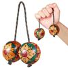 Aslatuas Bolas Rítmicas de Areia Desenhadas à Mão Shaker Africano Instrumentos de Bolas Maracas Shaker de Mão Kashakas de Madeira
