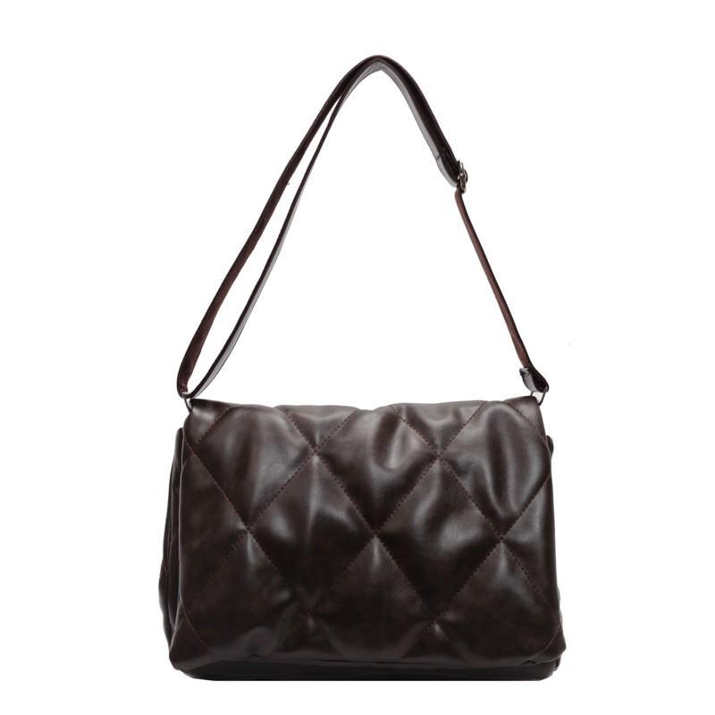 

High-quality Large-capacity Commuting To Work One-shoulder Cross-body Bag Women s Retro Diamond-grid Niche Mailman