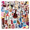 55 Cartoon Musical Instrument Guitar Stickers for Planner, Water Bottle, Laptop – Waterproof Decorative Stickers