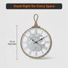 Plastic Wall Clock with Rope for Hanging, Skeleton Dial Design, Lightweight & Durable, 32 cm Diameter x 4.5 cm Width
