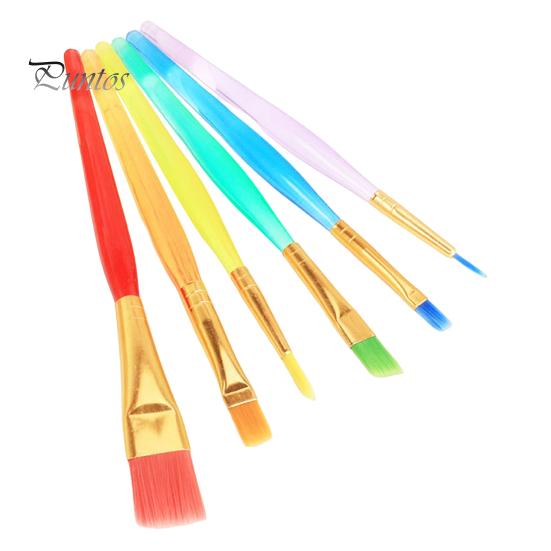 

6 шт. Кисти для рисования, удобная ручка, прозрачный стержень, портативный набор кистей для рисования акварелью, школьные принадлежности 6pcs