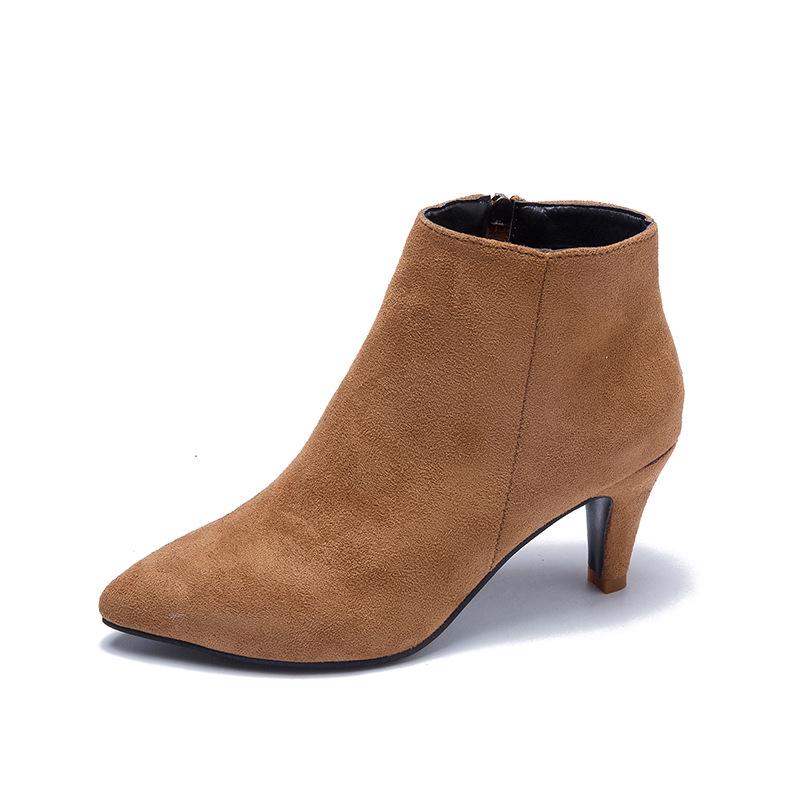 Fashion Women's Leopard Print High Heel Ankle Boots Vintage Pointed Toe Side Zipper Shoes Plus Size Autumn 2025