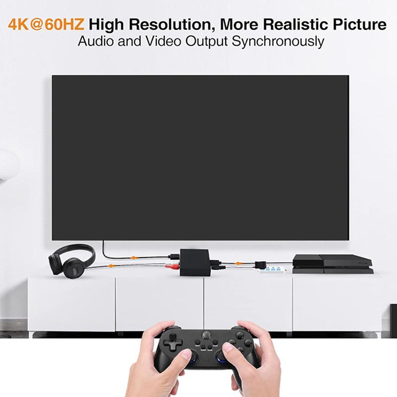 HDMI-Compatible Audio Extractor 5.1ch 2.0ch Stereo Converter Optical TOSLINK SPDIF + L/R Audio Splitter Adapter For Home Theater