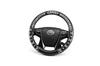 GALSON DAD Royal Steering Wheel Type DILUS and Made of PU Leather for Grip and Ideal for Long Drives and Cover, DILUS, Black/White, Small, HA333-01.