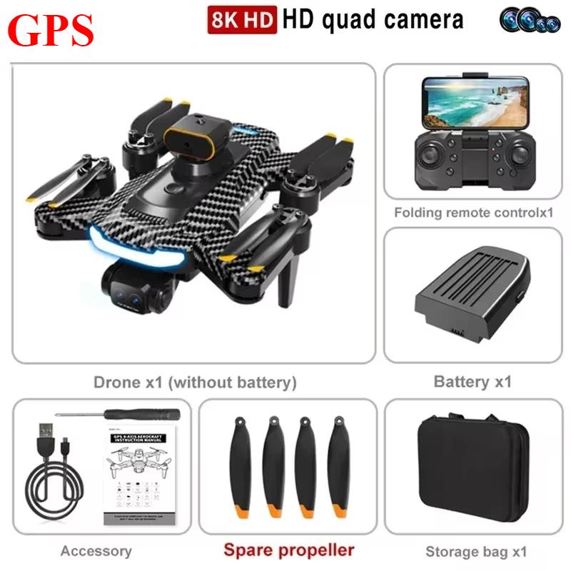 Nový dron P17 5G GPS Profesionální 8K HD letecké fotografování Čtyři kamery Všesměrové vyhýbání se překážkám Bezkartáčová kvadrokoptéra jako hračka