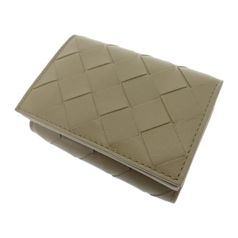 Bottega Veneta 751156VCPP68369 Tri-fold Wallet Travertine/Newsage Women