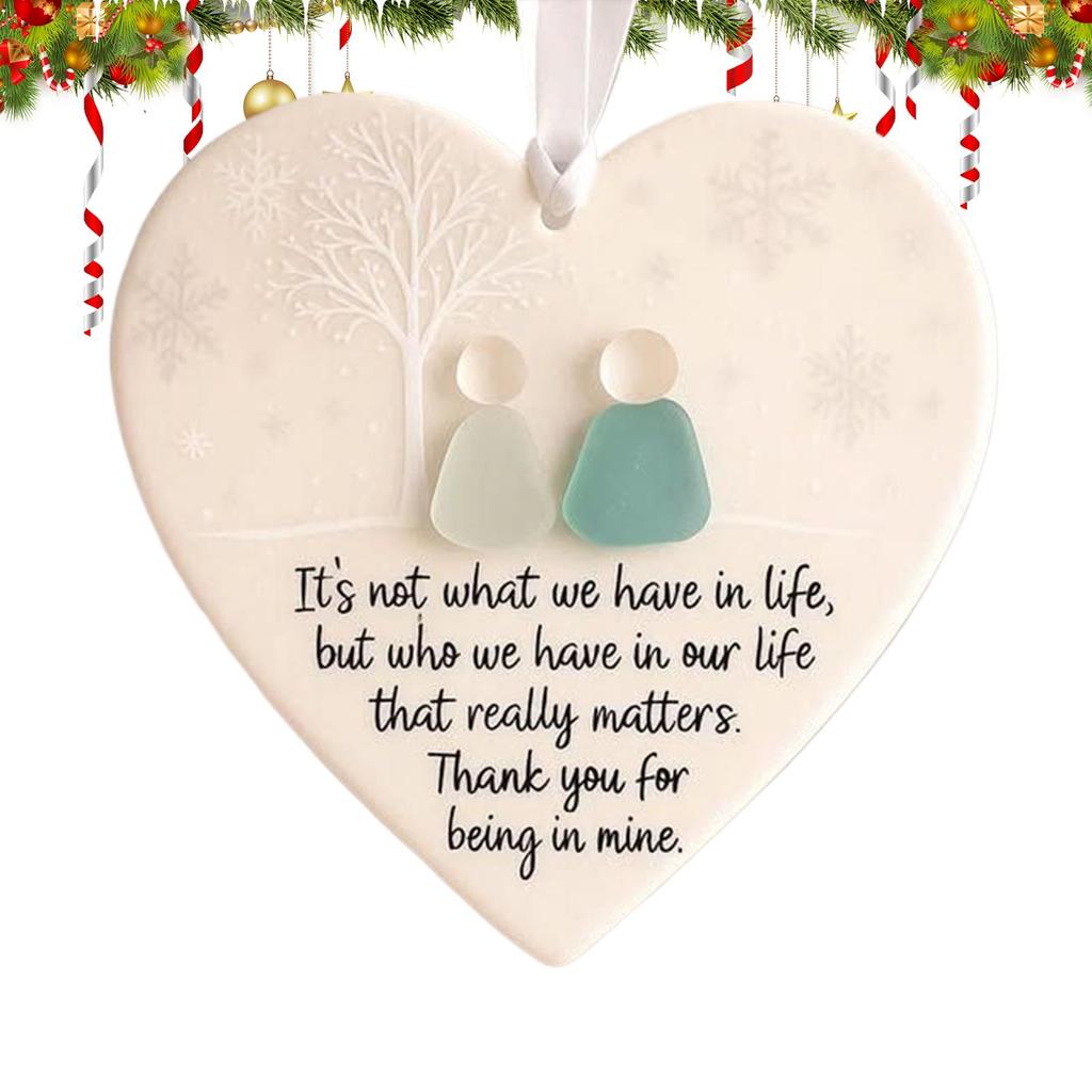 3D Printed Ceramic Heart Ornament 2025 Hangable Christmas Tree Ceramic Love Heart Ornament for Window Wall Decoration