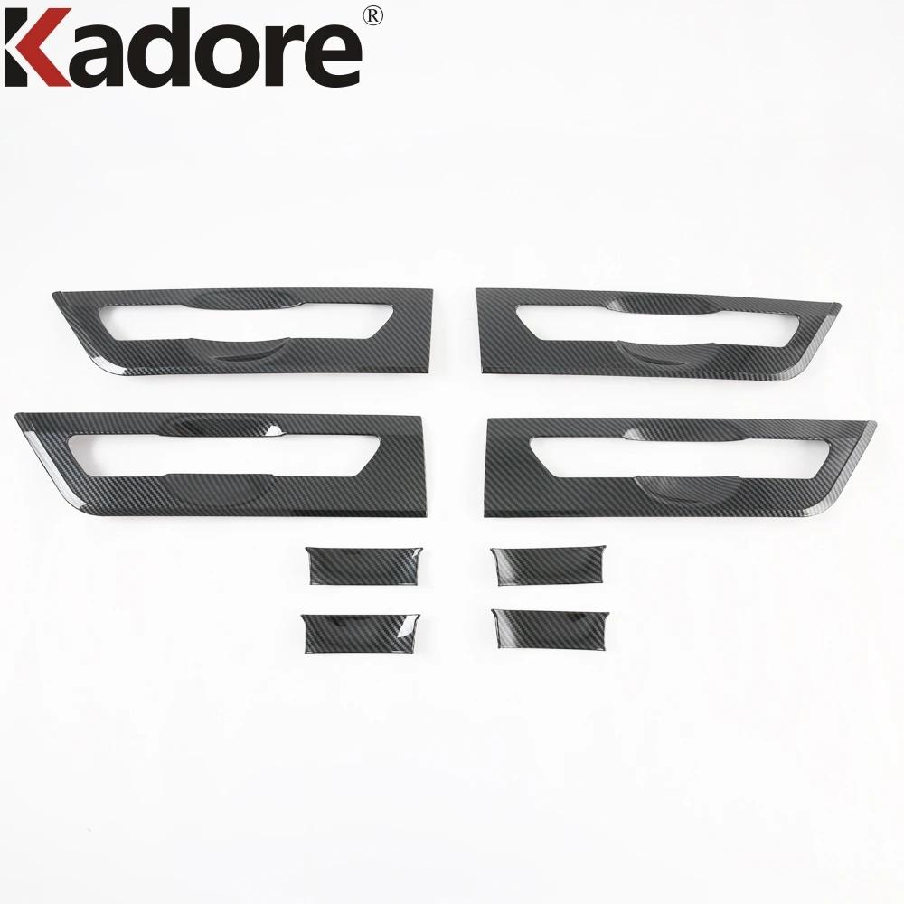 For Kia Carnival KA4 2024 Carbon Fiber Car Door Handle Cover Trim Side Door Handles Bowl Overlay Accessories