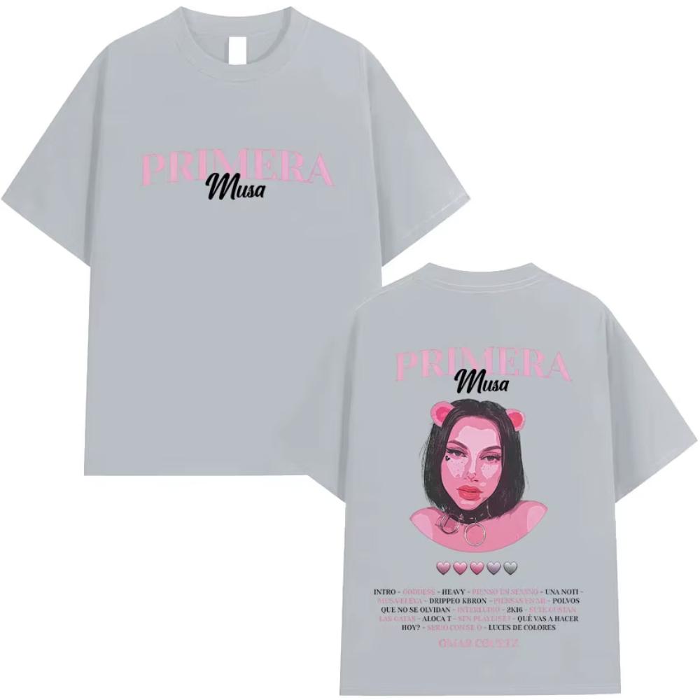 

Трендовый рэпер Омар Кортц Primera Musa Harajuku Графическая футболка высокого качества Мужская повседневная футболка Хип-хоп Оверсайз Хлопковые топы 4XL