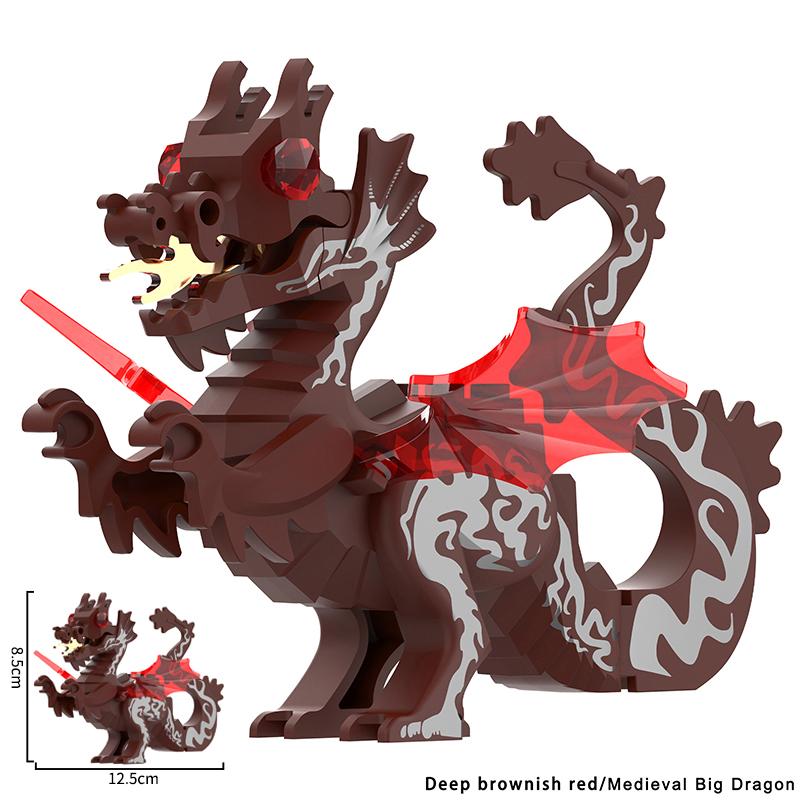 

MOC Creative Medieval Dragon action Figures Model Building Blocks Bricks Collection DIY Fun Brinquedos Toys For Children gifts