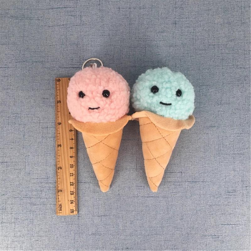 2 Farben/Los, Niedlich Klein ca. 12 cm. Eiscreme Plüschtier, Schlüsselanhänger Anhänger Puppe