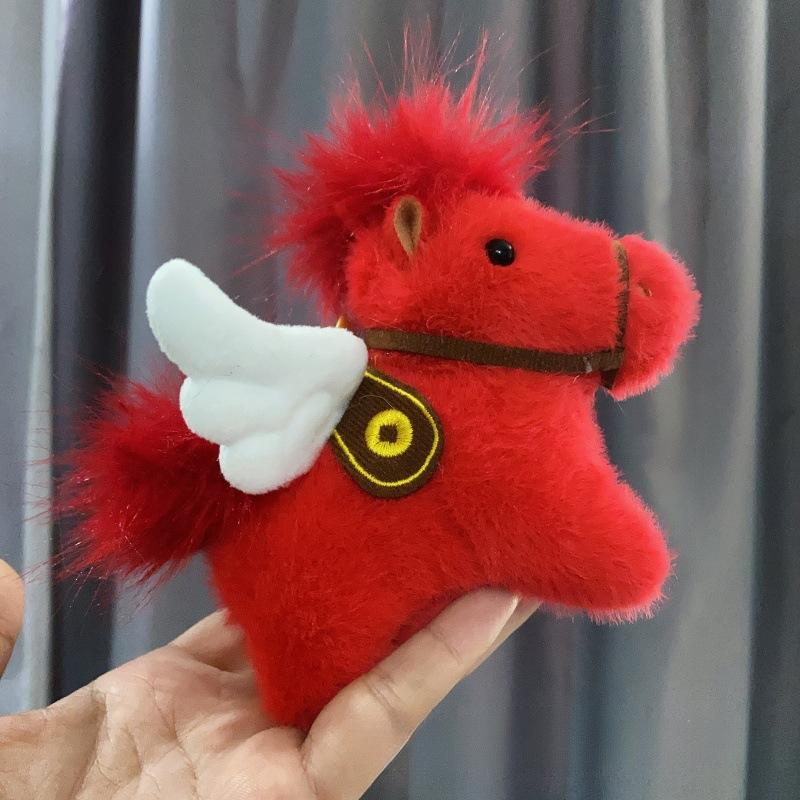 

Милая кукла-пони с крыльями, плюшевая кукла, игрушка, брелок, подвеска для сумки, подарок на год лошади, подарок на день рождения красный