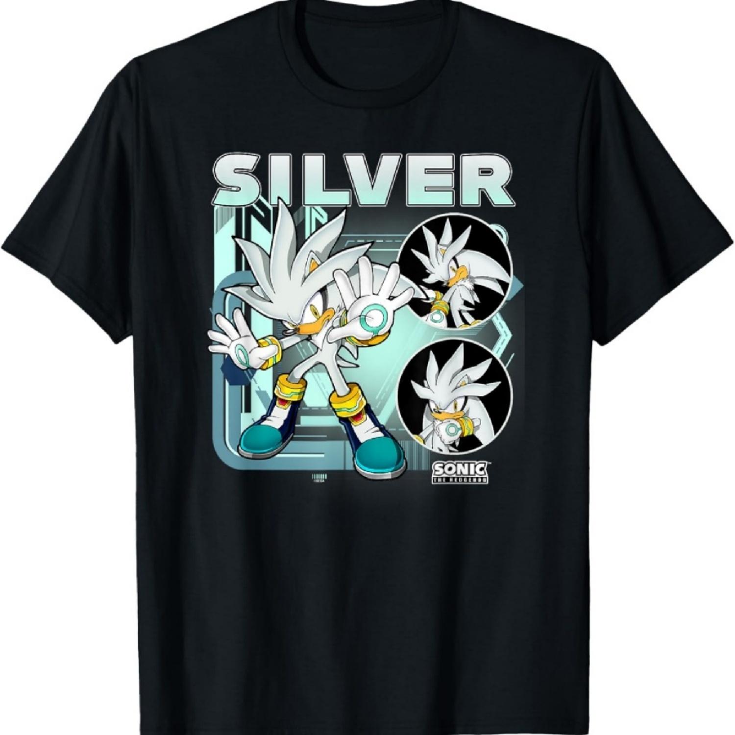 Футболка с плакатом Соник Хеджихог Сильвер, несколько поз S
