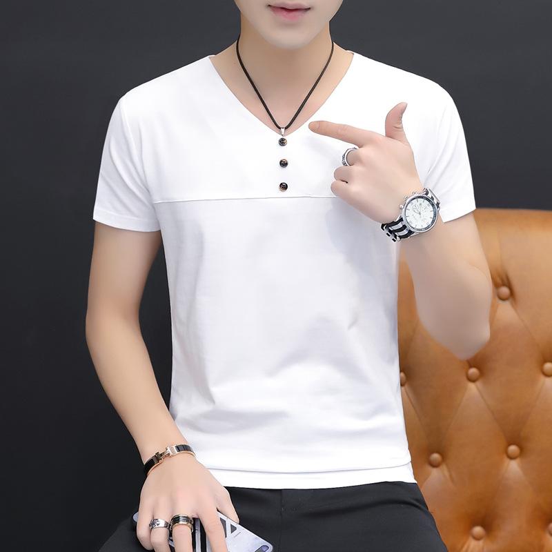 Men Korean Style Casual Round Neck Short Sleeve Daily T Shirt 4XL