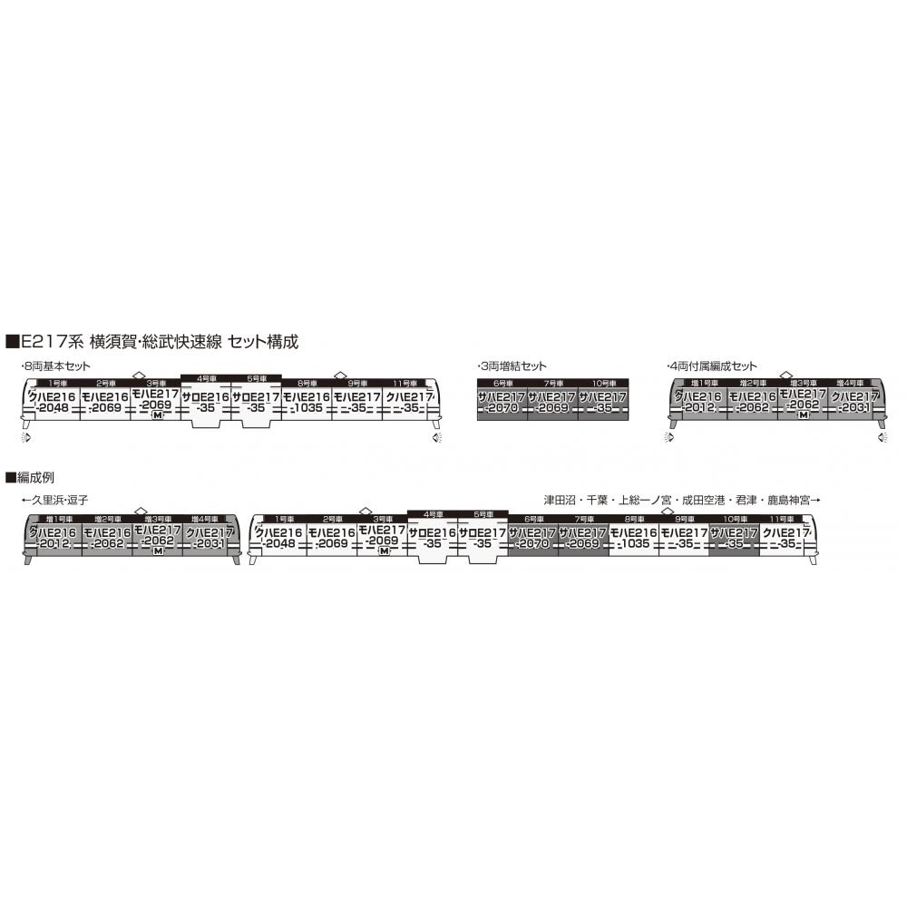 KATO N Gauge E217 Series YokosukaSobu Rapid Line 3-вагонный дополнительный набор 10-1978 — фото 2