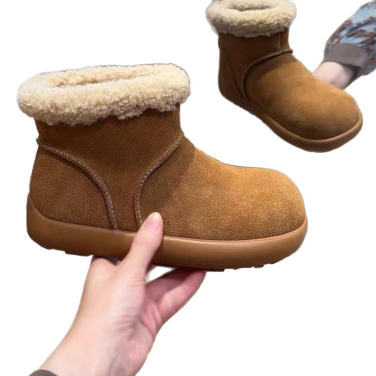 Ruodan Wool Potato Snow Boots Women's Winter 2025 New Small Potato Fluffy Short Boots Thick Sole Piled and Thickened