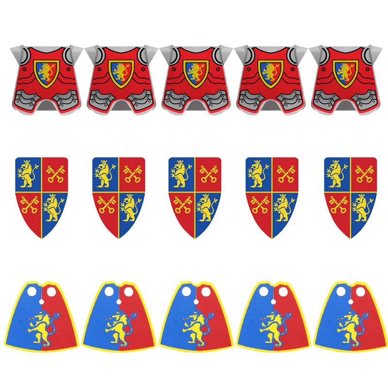 MOC Mittelalterliche Bausteine Charakter Ritter Krieger Zubehörset Helm Schulterrüstung Schild Bogen Pfeil Stein Geschenk Spielzeug X022