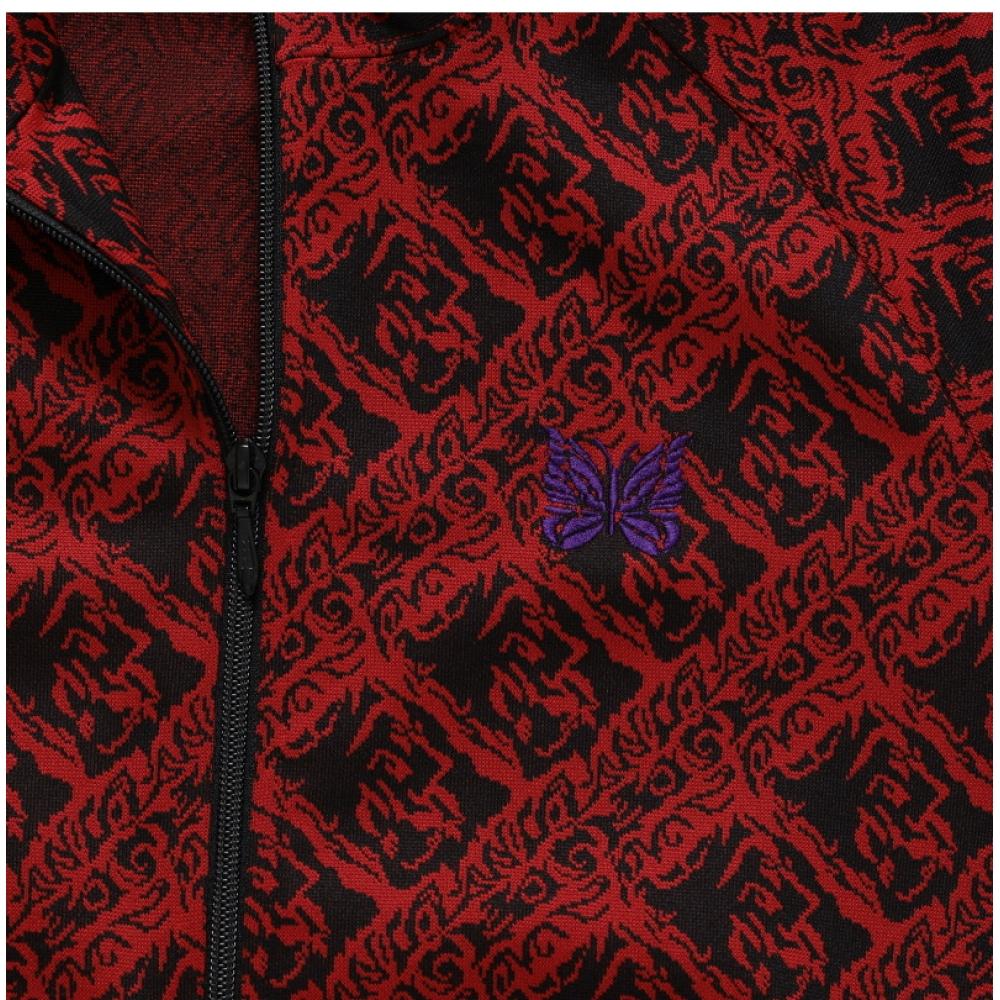 Aiguilles Ot224 B Rouge Poly Jacquard Veste de Surpiqûres Homme