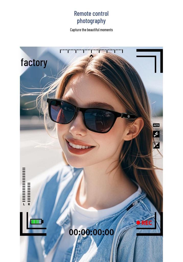 Bluetooth Smart Glasses: Polarized Sunglasses with Clip-on, Replaceable Prescription Lenses for Music, Calls, and Driving.