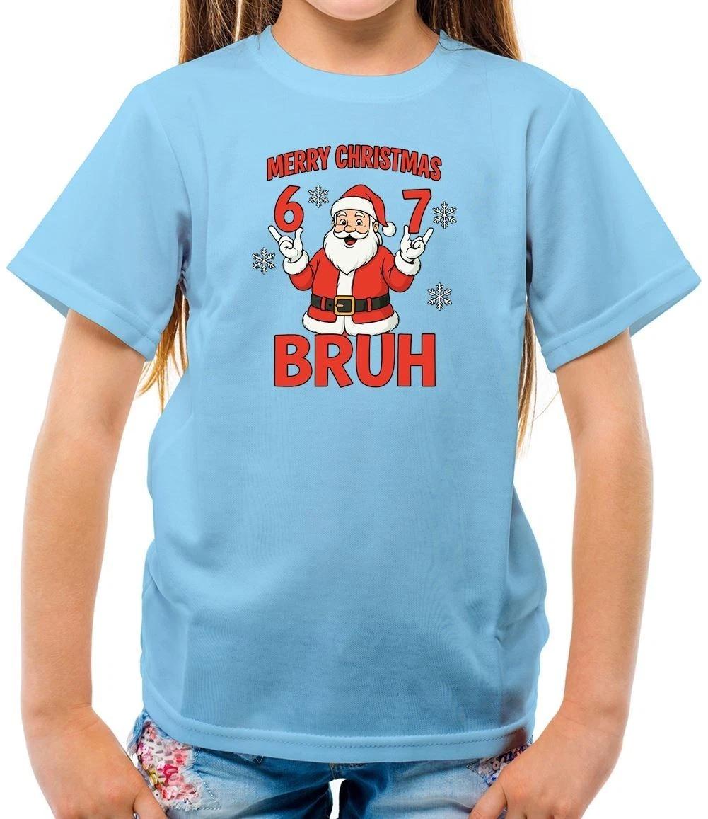 

Merry Christmas Bruh - Kids T-Shirt - Six Seven 6 7 Meme Brainrot Funny Xmas 110