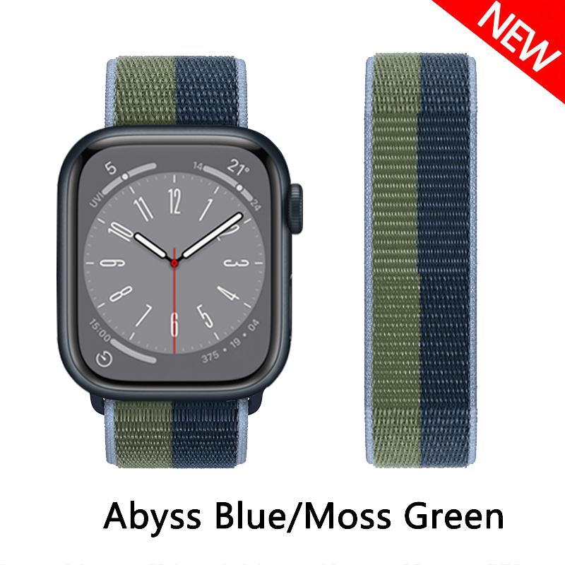 Nylon Strap For Apple Watch 10 Bands 46mm 44mm 40mm 45mm 41mm 49mm 42mm 38mm Bracelet Correa iwatch Series 8 se 7 6 3 9 11 40 mm
