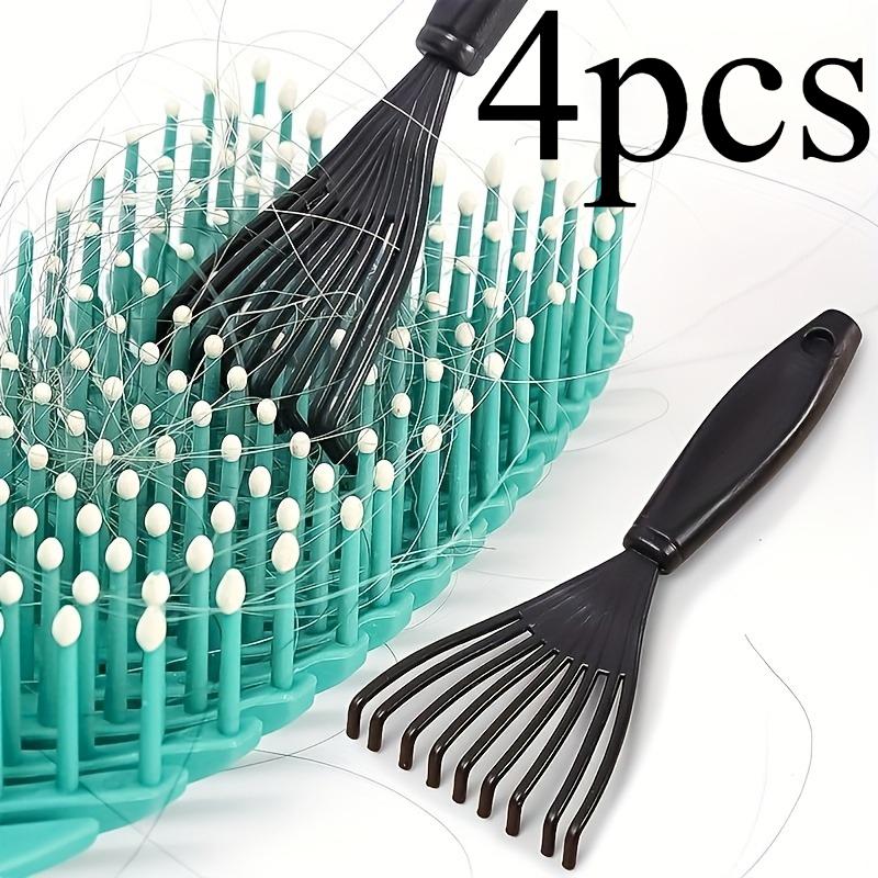 [Hair Brush Cleaner] 1pc Plastic Mini Hair Brush Cleaner with Ergonomic Handle - Detangling & Hair Removal Tool for Long Hair,Durable Plastic Bristles