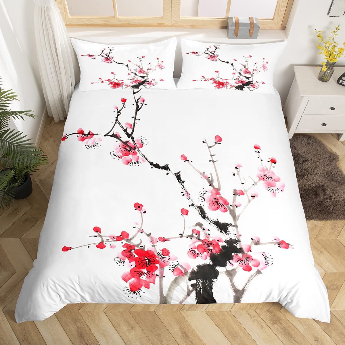 Китайская живопись тушью пейзаж пододеяльник полный комплект постельного белья — фото 11