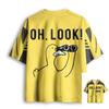 New Fashion Fun Duck Printed V-neck T-shirt Suitable for Summer Adult Leisure Outdoor Sports Basketball Shirt
