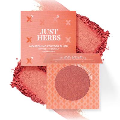 Just Herbs Nourishing Powder Blush Infused with Beetroot & Gotukola Highly Pigmented, Buildable Suitable for All Skin Tones - 3.5 G (Lush Blossom)
