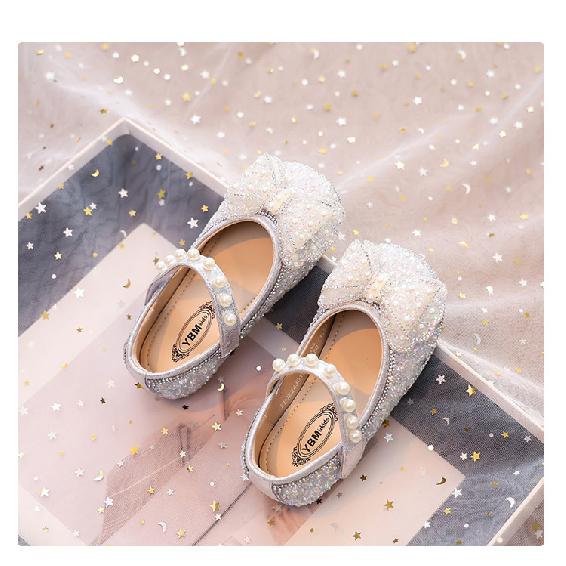 Girls Princess Shoes New Children's Single Shoes Leather Shoes Crystal Shoes Baby Dress Shoes Girls Soft Sole Spring and Autumn