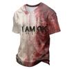 Men's Halloween V-Neck Short Sleeve T-Shirt, Lightweight Breathable Casual Print Tee, Fun Holiday Top for Costume Party