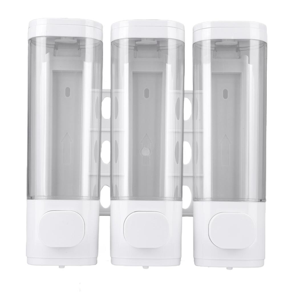 3-in-1 Shampoo and Conditioner Dispenser Wall-Mounted Shower Soap Dispenser Conditioner & Body Wash Dispenser for Bathroom Hotel