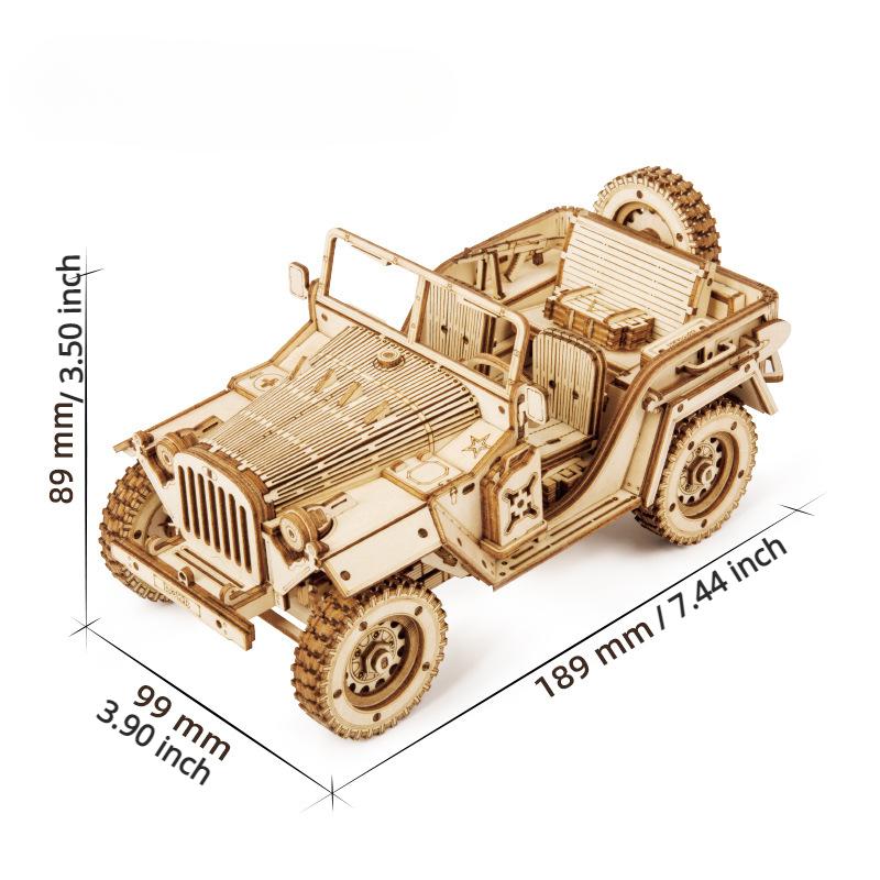 

3D головоломка, механическая модель, деревянная модель, строительные наборы, игрушка в подарок для детей и взрослых MC701 Army Jeep