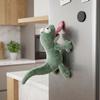 Soft Stuffed Tongue Lizard Plush Toy Magnetic Green Lizard Doll  Desktop Decoration