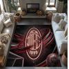 Tappeto in Flanella Stampato AC Milan Antiscivolo Morbido Poliestere Tappeto per Pavimento Tappetino Decorativo da Interno per Camera da Letto Soggiorno Divano Sala Giochi Decorazione Casa