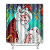 Christmas Shower Curtain Floor Mat Combination Four-Piece Set Bathroom Toilet Carpet Shower Room Mat Foot Mat
