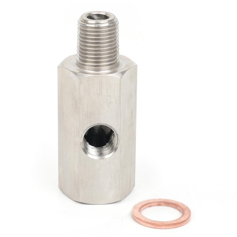 Side Holes Oil Pressure Sensor Connector 1/8 NPT Female To 1/4NPT 1/8NPT 1/8BSPT M10 M12 M14*1.5 Feed Line Gauge Tee Adapter