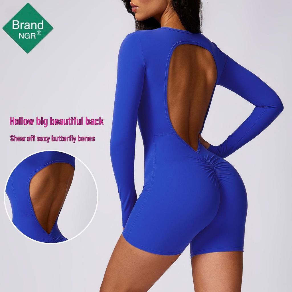 Dámská rychleschnoucí nahá jógová kombinéza: Zvedání boků a zvýraznění zad, zeštíhlující střih